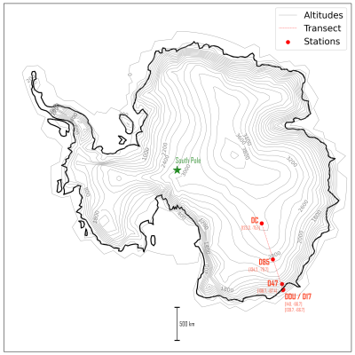 Carte du transect AWACA (V.Wiener)